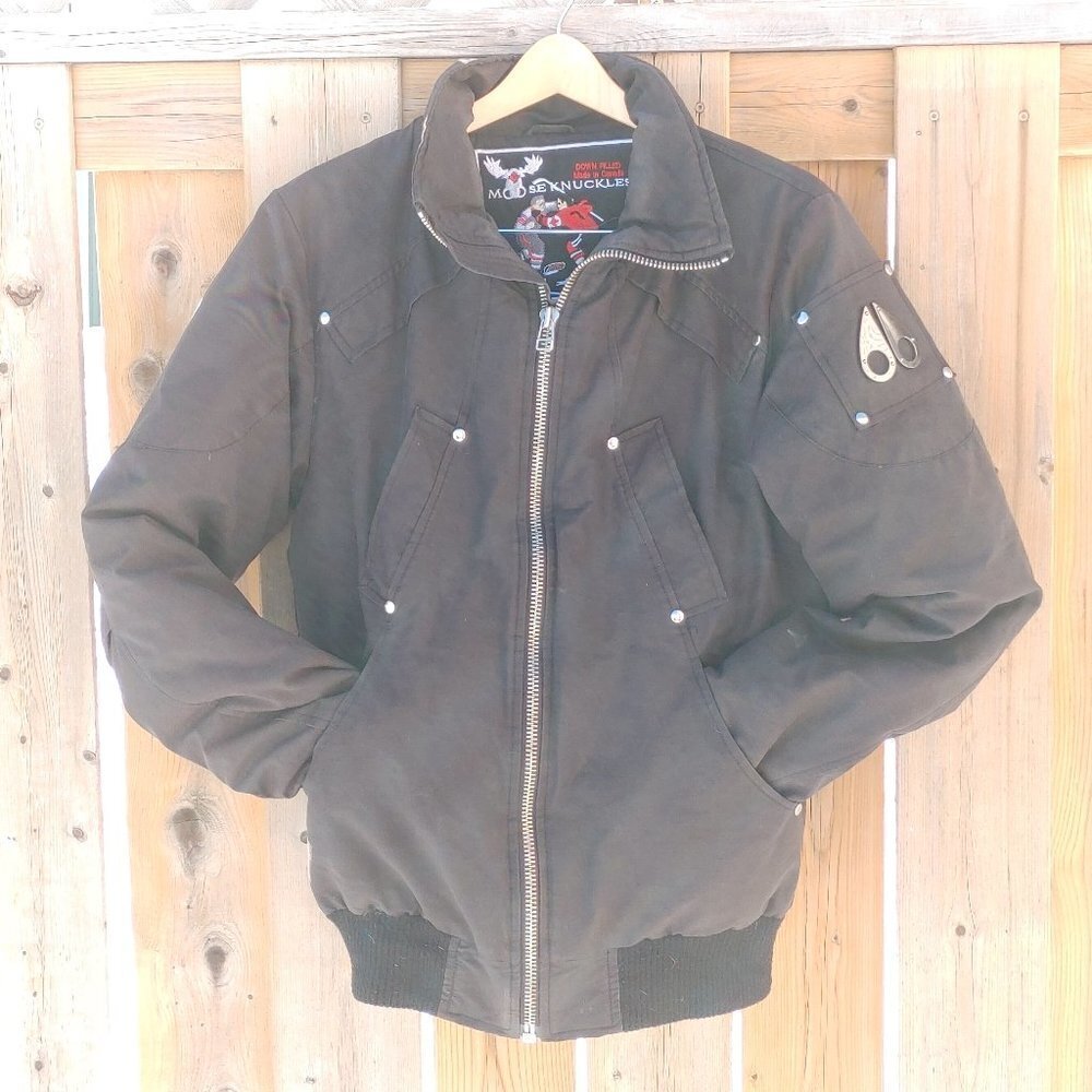 Moose Knuckles Debbie Bomber Jacket Women's XLDown Filled  no hood BLACK